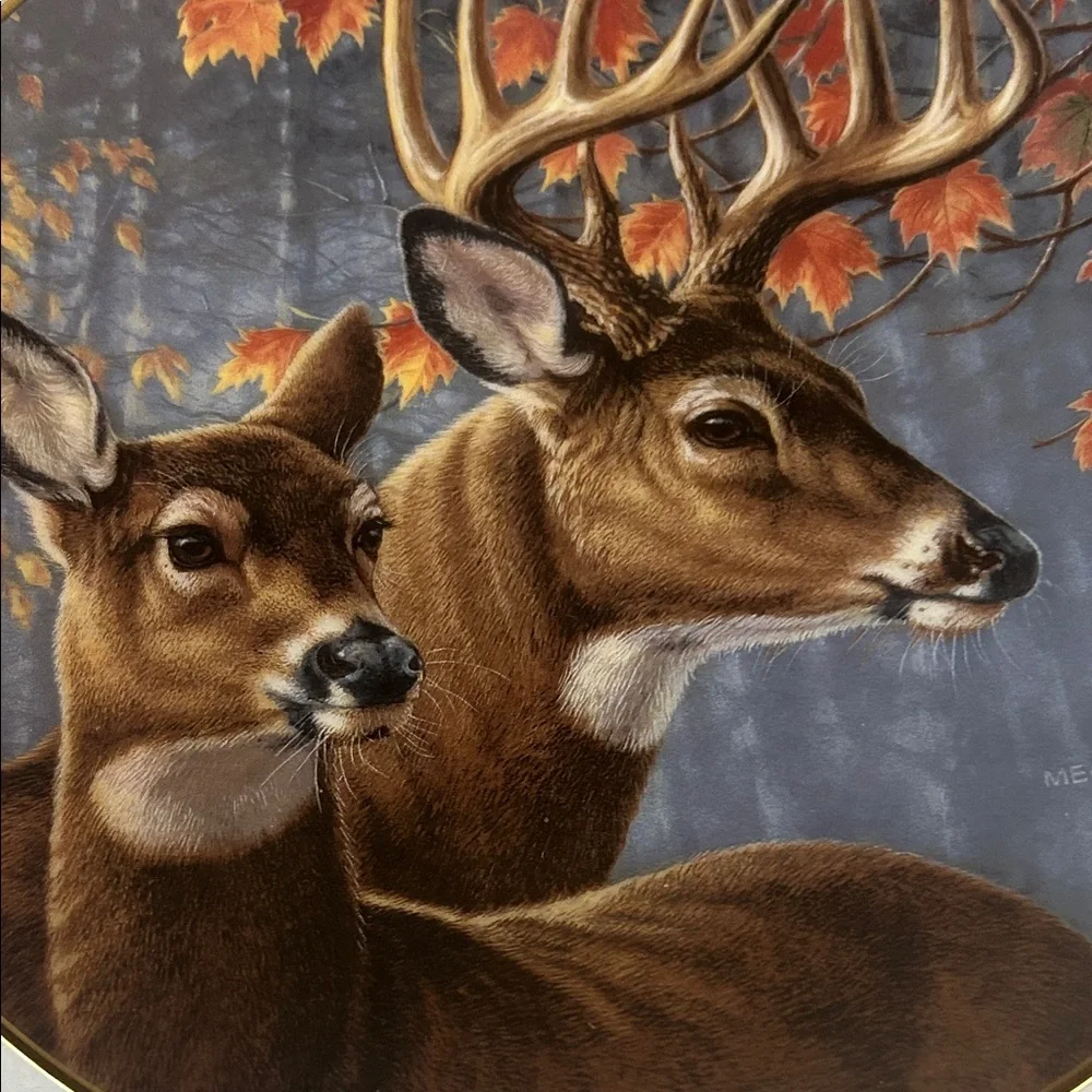 Deer Couple Autumn Wall Plate